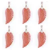 Pendanthalsband Girl's Freedom Angel Wing Golden Sand Stone Charm för Women Necklace Choker Jewelry Gift Wholesale 6pcs/Lot TN3529