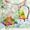 Andra husdjurstillbehör 11 PCS Bird Parakeet Toy Swing Hanging Standing Chewing Hammock Climbing Ladder Cage Colorful S 221114