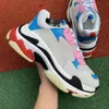 2023 Top Triple-S 17FW Paris Männer Frauen Freizeitschuhe Hellblaue Pastelle Schwarz Grau Weiß Rosa Orange Mehrfarbig Luxus Herren Papa Designer