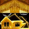 Strings Street Garland Ano Decorações de Natal para casa à prova d'água ao ar livre Festoon Icelle Curtain Light 3,5m cane 0,3/0,4/0,5m