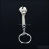 Nyckelringar Metalwrench Key Ring Mini Monkey Wrench KeyChain Holder Hand Tool Rings Fashion Smycken Handväska hänger Drop Delivery Dhjhu