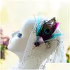 Pins Brooches Pins Brooches Women Fashion 2 Items Feather Fabric Vintage Nostalgic Style Mtifunctional Brooch Jewelry Cloth Accesso Dhxdb