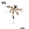 دبابيس دبابيس دبابيس بروش Veyo الذهب Dragonfly Rhinestone Brooch for Women Fashion المجوهر