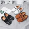 Sneakers Genuine Leather Luxury Brand Kids Loafers Flat Boys Girls Shoes Moccasins Soft Children Flats Casual Boat Children's 221117