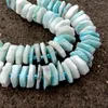 Hanger kettingen y.yying natuurblauw larimar plak ruwe ketting grote grijze mabe parel 20 "