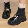 Boots Children Fur Short Ankle Toddlers Girls PU Leather Shoes Sping Baby Flats Fashion Outwear Platform 210Y Size 2236# 221117