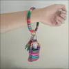 Party Favor Customize Neoprene Hand Sanitizer Bottle Holder Keychain Bags 30Ml 10.3X6Cm Tassels Key Ring Soap Printed Lipstick Drop Dhea3