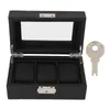 Smycken påsar liten klocka Organisera fodral Skydd Portable 3 Slot Display Box Exquisite Gift Torka rengöring med klart lock för armband