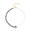 Ras du cou rétro Yin Yang Tai Chi potins noir et blanc couture courte dames collier personnalité mode bal clavicule chaîne bijoux