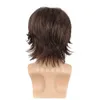 Wigs Fashion Fashion Men's Short Whrown Brown FFY parcial GTH cabelos lisos com franja