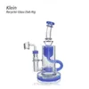 Partihandel 7,48 tum Klein Dab Bong Water Pipe Recycler Glass Piece Dab Rig