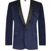 Costumes pour hommes Derniers hommes costume Slim Fit noir châle revers bleu marine velours sur mesure une pièce formel affaires mariage casual bal sur mesure