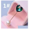 Pins Broschen Pins Broschen Mode Colorf Strass Einfache Herz Brosche Vintage Hijab Und Kleidung Für Frauen Geschenk 3 Stücke Drop delive Dhnhe