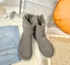 Australia Stivali caldi classici da donna Stivaletti da neve firmati Stivale australiano invernale Moda Tacco piatto Trasparente Mini Pantofola soffice Botte mij