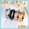 حلقات فرقة فرقة عصابة الفولاذ المقاوم للصدأ DL البولندية Sier Gold Women Rings أزياء المجوهرات الهدية إسقاط تسليم Dhvia