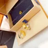 18K gouden oorbel luxe ontwerpers oorknopjes vierkante letter snijwerk mode mannen vrouwen oorbel voor bruiloft sieraden feestliefhebbers sieraden