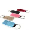 Transports de sublimation Keychains Ornements Diy Transfert de chaleur Rectangulaire Metal Snap Pu Le cuir Key Chain Pendants K110