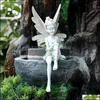 Trädgårdsdekorationer trädgårdsdekoration solros fairy staty harts prydnad ängel tjej hantverk droppe leverans hem uteplats gräsmatta dhgdk
