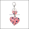 Party Favor Heart Shape Key Ring Party Favor Colorf American Flag Keychains Independence Day Chain Souvenir Gift Drop Delivery Home DHMSQ