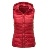 Trenchs pour femmes unisexe Parkas gilet hiver femmes doudounes Ultra léger à capuche solide fermeture éclair poche lâche sans manches veste