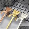 Spoons Cartoon Bear Handle Spoon Stainless Steel Hanging Coffee Mixing Spoons Home Kitchen Dining Flatware Drop Delivery Garden Bar Dhypw