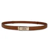 Ceinture en cuir à la mode pour femmes Boucle de verrouillage classique Accessoires de costume pour femmes Taille mince Largeur 1,8 cm Ceinture de créateur de luxe avec boîte orange x1