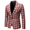 Men's Suits Classic Check Men Tuxedos Plaid High Quality England Style Fashion Blazer Party Club Wedding Casual Daily Wear Jacket 1Piece