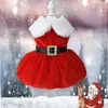 Dog Apparel Christmas Dress Princess Puppy Fancy Cosplay Autumn/Winter Bowknot Clothing Chihuahua York Skirt Costumes Pet Items