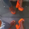 Sandaler ￖppna t￥ kvinnor Plattform Strappy Chunky Ultra High Heel Fashion Seugh Strap Female Shoes 2022 Summer