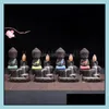 Fragrance Lamps Lotus Backflow Buddhist Incense Little Monk Censer Ceramic Burner Holder Aromatherapy Smoke Stick Drop Delivery Home Dhkuv