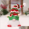 Christmas Decorations Christmas Decorations Cartoon Elf Dolls For Tree Bell Hat Led Light Gnome Doll Ornaments Festive Party Supplie Dhvdx