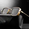 Güneş gözlüğü Vintage Steampunk Erkekler için 2022 Lüks Kare Küçük Çerçeve Retro Erkek Güneş Gözlükleri Lunette de Soleil Homme UV400