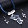 Серьги ожерелья устанавливают модную бохо для женщин искусственные каменные эмалевые наборы заявления драгоценных украшений