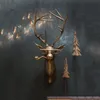 Decorações de Natal Cachimbo Bronzeado Alumínio Staute Animal com Óculos Pendurado na Parede Demon Rabbit Bear Louie Mouse Frankie Stag Decoração para Casa 221115