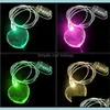 Party Decoration LED Illuminate Necklace Flash Akrylh￤nge Party Decoration Supplies Dance Power Persistence Plastic Colorf Musi DHK59