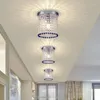 Hanglampen moderne chroom glans LED kristal plafondlampen verlichtingsbeveiliging lamp kristallen gangpad huisdecoratie