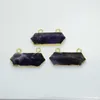Collares colgantes Piedra larga Coulomb Natural Púrpura Cuarzo Cristal Reiki Boho Joyería Péndulo Artesanía Columna Cruda Geoda Druzy Encantos