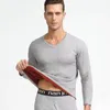 Men's Thermal Underwear Winter Long Johns Sets Man Velvet Tops Pants Clothes Thick Keep Warm Solid 221117