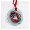 Christmas Decorations Glass Diy Pendant Sublimation Christmas Ornaments 3 Inch Single Sided Thermal Transfer Ornament Festival Decor Dh4Zk