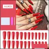 False Nails Set Of 24Pcs False Nail Tips Pure Color Gradient Extra Long French Ballet Nails Make Up Tip Drop Delivery Health Beauty Dhsk9
