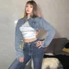 Женские куртки укороченные женщины Chaqueta Mujer Design Outwear Slim BF Sexy Sexy Streetwear Retro Denim All Match Chic Ins Couse 221118