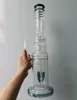 18 pouces Green Glass Bong Bonghs Recycler Recycler Dab Rig avec des tuyaux de brûleur à huile Shisha Perc Perc pour fumer