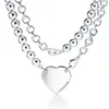 Hanger Kettingen Merk Designer Nieuwe Kwaliteit Sterling Sier Ketting Naambord Sieraden Gift L221011 Tiffaniess