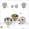 Tea Infusers Stainless Steel Egg Shaped Tea Balls Infuser Mesh Filter Strainer Locking Loose Leaf Spice Ball With Rope Chain Hook 44 Dhcal