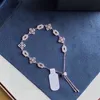 Женщины высококачественные серьги браслеты устанавливают классические буквы серебряные алмазные листья жемчужины дизайнер модный бренд роскошный браслет