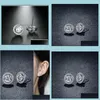 Stud Cubic Zirconia Diamond Earrings Stud Women Engagement Wedding Ear Rings Gift Fashion Jewelry Drop Delivery Dhebg