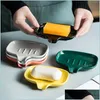 Soap Dishes Ceramic Soap Dish Drain Box Home El Bathroom Hand Face Plate Drop Delivery Garden Bath Accessories Dhjdu