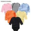 Rompers Baby Clothes Solid Color Boy Girls Romper Born Long Sleeve 100% Cotton Jumpsuit Bebe Spring Classic Tops Tees 221117