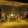 Saiten Thrisdar 2x2M 3x2M 6x4M Weihnachten LED Net Mesh Fairy String Licht 8 Funktion Outdoor Party Hochzeit Urlaub Hintergrund Girlande