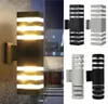 Utomhusvattentät uppåt aluminiumcylinder LED Väggljus Modern stil Dual Head E27 Lampa för innergårdslampor